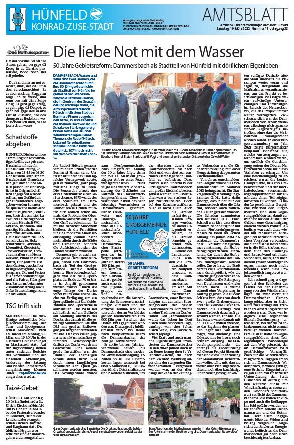 Amtsblatt vom 19. März 2022